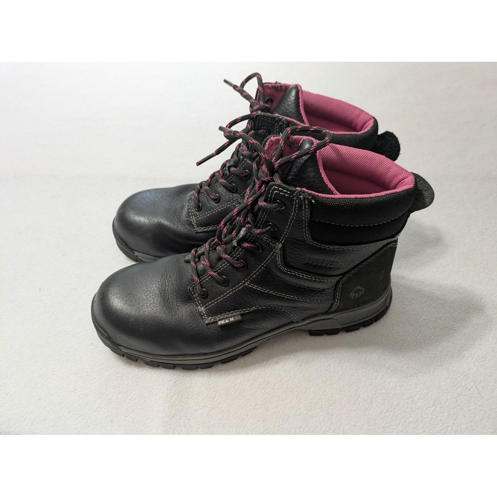 Wolverine Piper 6" Composite  Toe Black Women's Lace Up Work Boots SZ 10M